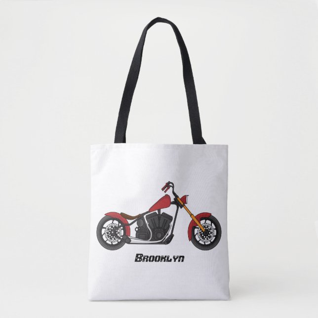 Chopper-Art Motorrad-Abbildung Tasche (Vorderseite)