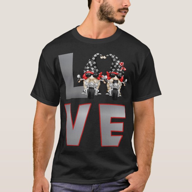 Chopper Biker Gnomes Liebe Reiten Motorrad - Skul T-Shirt (Vorderseite)