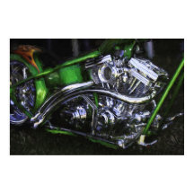 Chopper Motorcycle DRAGON ON THE GRASS