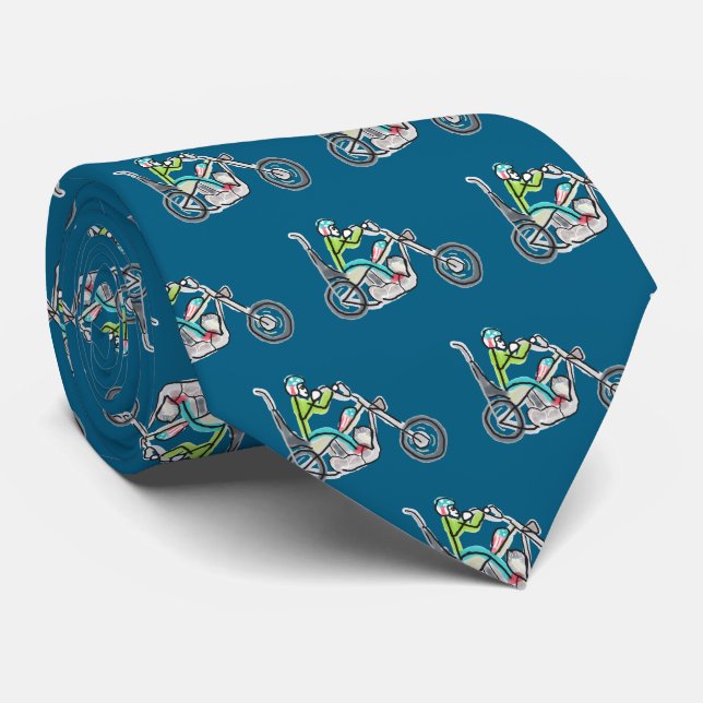 Chopper Motorcycle Stickman Krawatte (Gerollt)