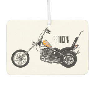 Chopper Motorrad 1950 Cartoon Abbildung Autolufterfrischer