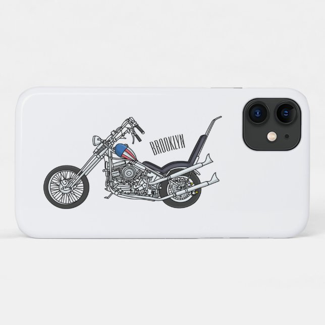 Chopper Motorrad 1950 Cartoon Abbildung Case-Mate iPhone Hülle (Rückseite (Horizontal))