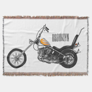 Chopper Motorrad 1950 Cartoon Abbildung Decke
