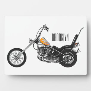 Chopper Motorrad 1950 Cartoon Abbildung Fotoplatte