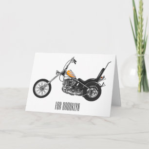 Chopper Motorrad 1950 Cartoon Abbildung Karte