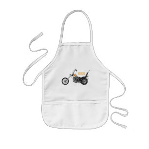 Chopper Motorrad 1950 Cartoon Abbildung Kinderschürze