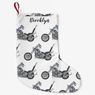 Chopper Motorrad 1950 Cartoon Abbildung Kleiner Weihnachtsstrumpf