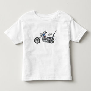 Chopper Motorrad 1950 Cartoon Abbildung Kleinkind T-shirt