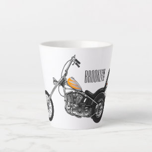 Chopper Motorrad 1950 Cartoon Abbildung Milchtasse