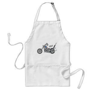 Chopper Motorrad 1950 Cartoon Abbildung Schürze