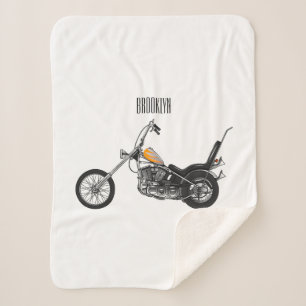 Chopper Motorrad 1950 Cartoon Abbildung Sherpadecke