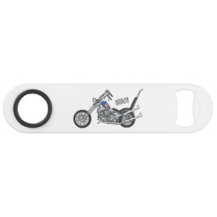 Chopper Motorrad 1950 Cartoon Abbildung Speed Flaschenöffner