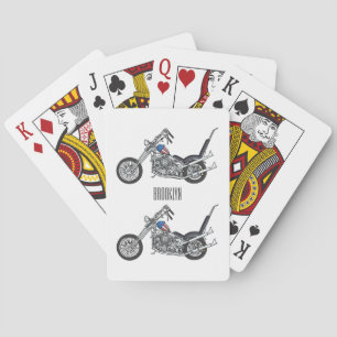 Chopper Motorrad 1950 Cartoon Abbildung Spielkarten