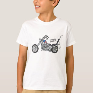 Chopper Motorrad 1950 Cartoon Abbildung T-Shirt