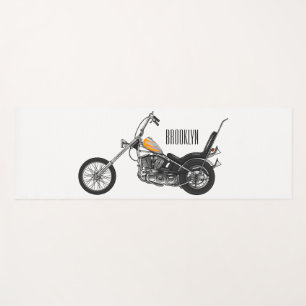 Chopper Motorrad 1950 Cartoon Abbildung Yogamatte