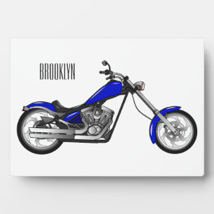 Chopper Motorrad Cartoon Abbildung Fotoplatte