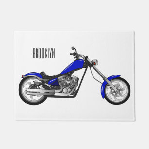 Chopper Motorrad Cartoon Abbildung Fußmatte