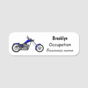 Chopper Motorrad Cartoon Abbildung Namensschild