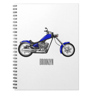 Chopper Motorrad Cartoon Abbildung Notizblock