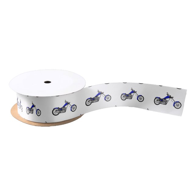 Chopper Motorrad Cartoon Abbildung Satinband (Spule)