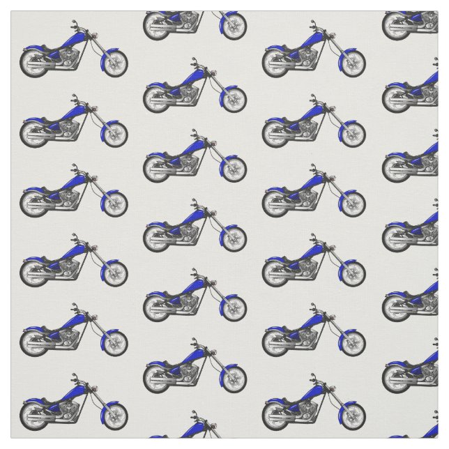Chopper Motorrad Cartoon Abbildung Stoff (Muster)