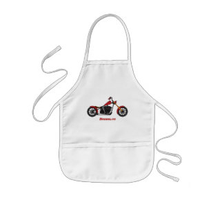 Chopper-Motorrad-Illustration Kinderschürze
