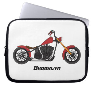 Chopper-Motorrad-Illustration Laptopschutzhülle