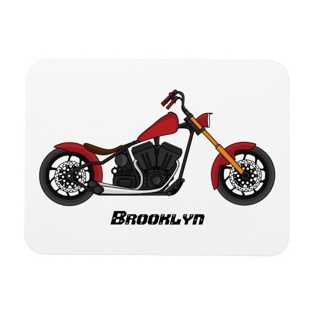 Chopper-Motorrad-Illustration Magnet (Horizontal)