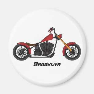 Chopper-Motorrad-Illustration Magnet