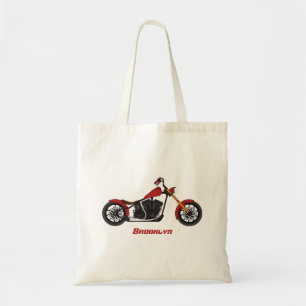 Chopper-Motorrad-Illustration Tragetasche