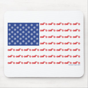 Chopper Motorrad - Patriotische Flagge Mousepad