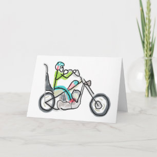 Chopper-Motorrad-Strichmännchen Karte