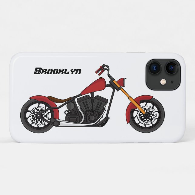 Chopper-Motorradillustration Case-Mate iPhone Hülle (Rückseite (Horizontal))