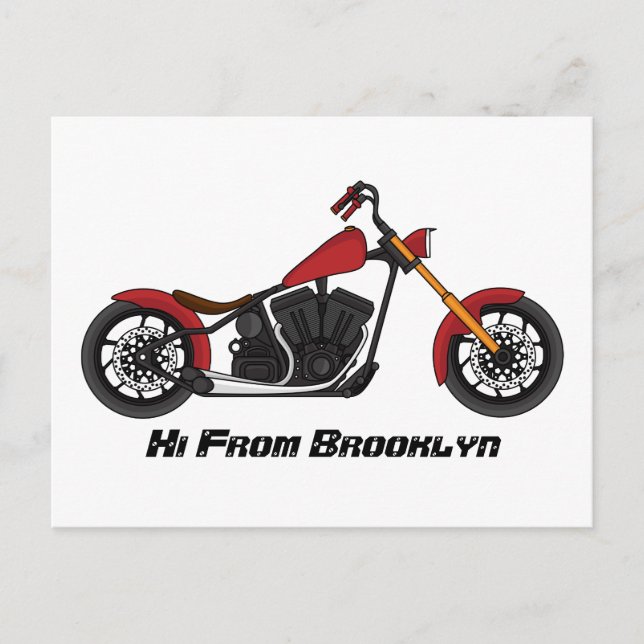 Chopper-Motorradillustration Postkarte (Vorderseite)