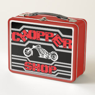 Chopper-Shop-Motorrad Metall Brotdose