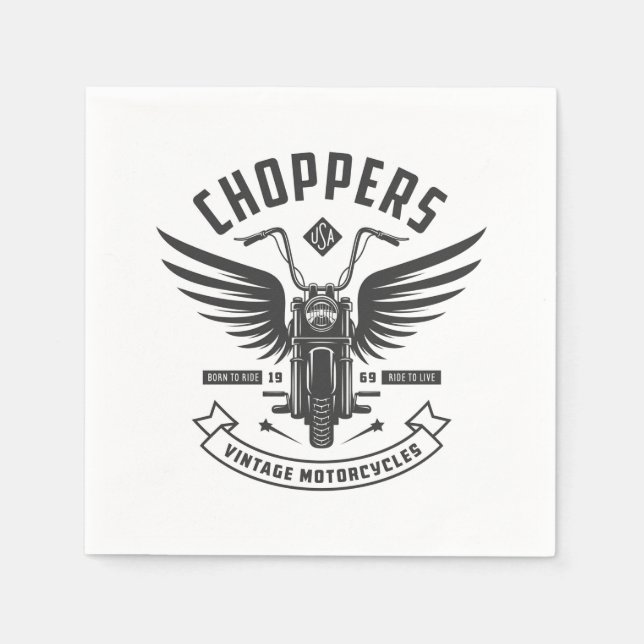 Choppers Oldtimer-Motorräder Serviette (Vorderseite)