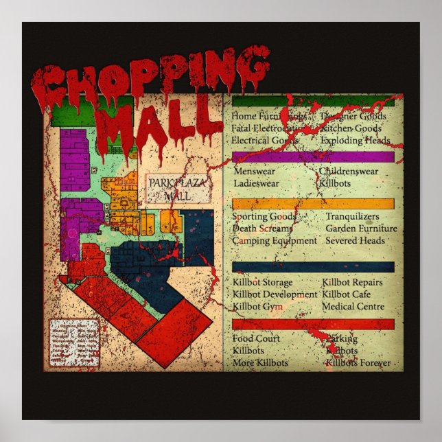 Chopping Mall V2 Horror Movie Tshirt Poster (Vorne)