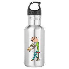 Chopstiere und Nudeln Edelstahlflasche