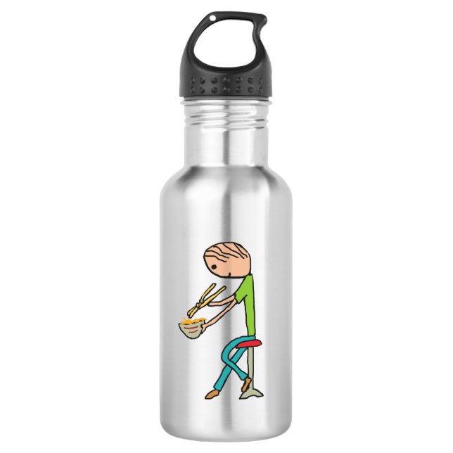 Chopstiere und Nudeln Edelstahlflasche (Vorderseite)