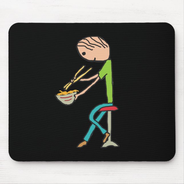 Chopstiere und Nudeln Mousepad (Vorne)