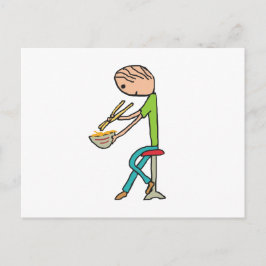 Chopstiere und Nudeln Postkarte