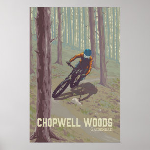 Chopwell Woods Mountainbike-Reiseplakat Poster