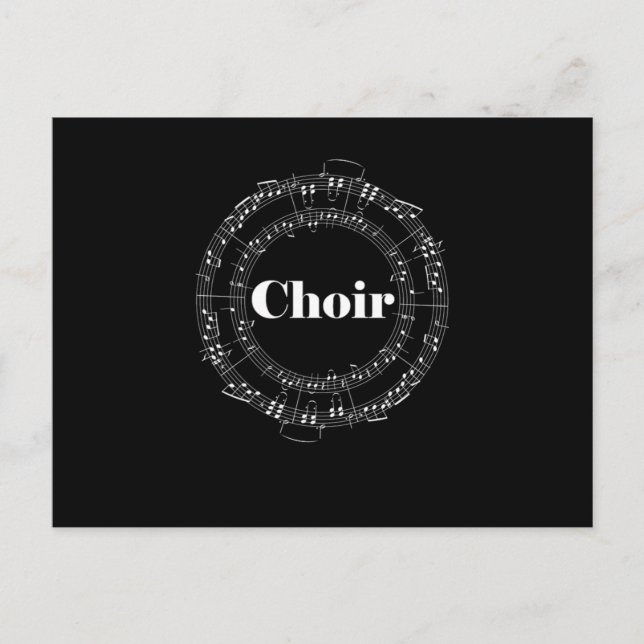 Chor Chorus Chormusikdirigent Notes Postkarte (Vorderseite)