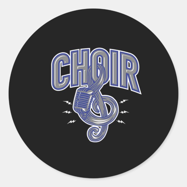Chor Clef Chorus Gesang Chormusikgeschenk Runder Aufkleber (Vorderseite)