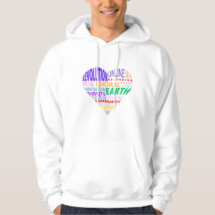 Chor der Erde Wortwolke Farbe Hoodie