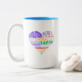 Chor der Erde Wortwolke Zweifarbige Tasse