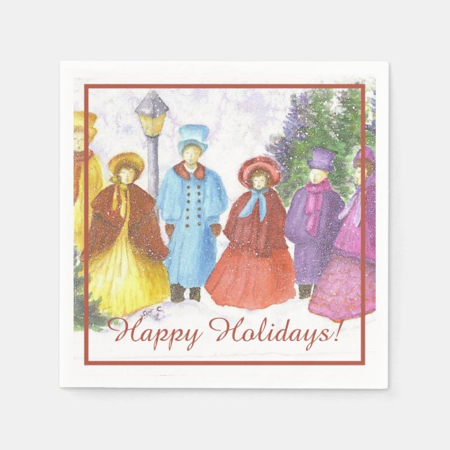 Chor Singen Weihnachts-Party Serviette (Vorderseite)
