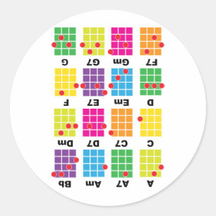 Chord Cheat T-Shirt White Runder Aufkleber