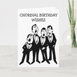 Chordial Birthday Black and White Men's Quartett Karte