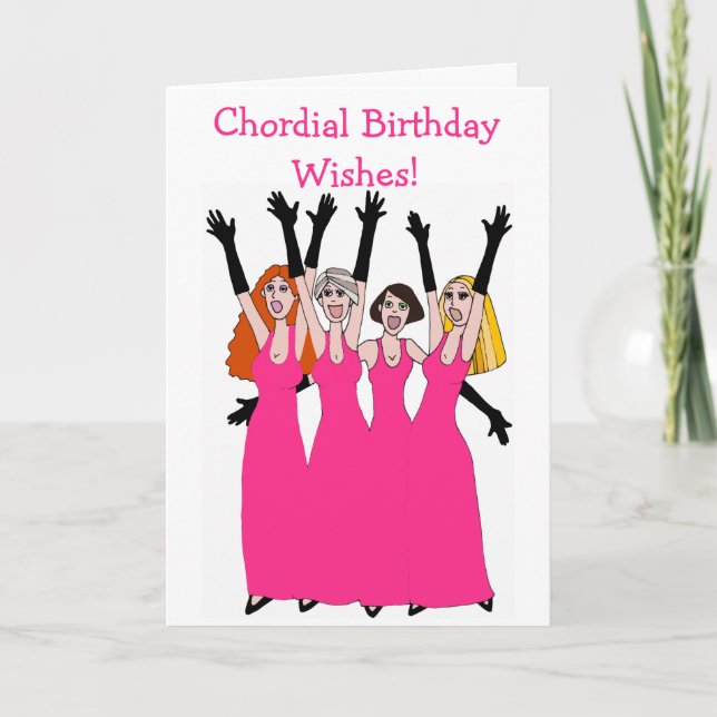 Chordial Birthday wünscht Frauen-Quartett Karte (Vorderseite)